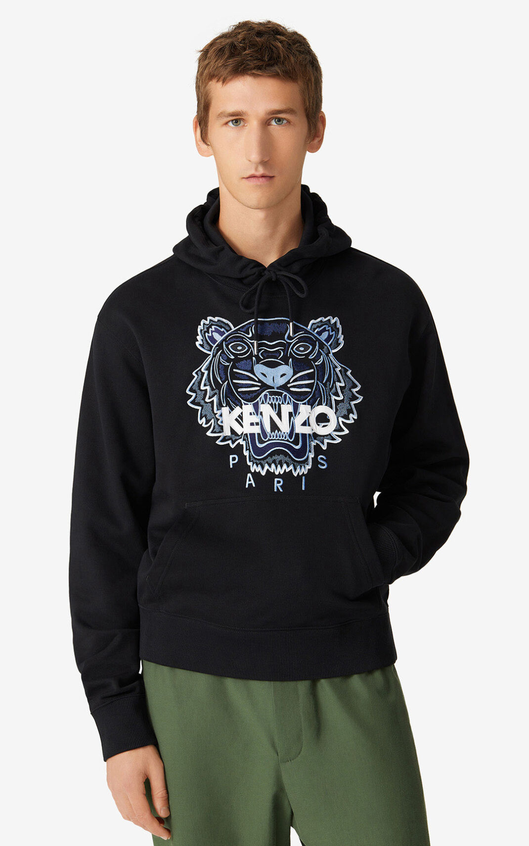 Kenzo Tiger Majice S Kapuljačom Muške - Crne - Hrvatska QJCOPK673